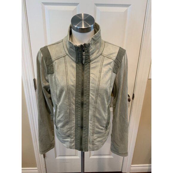 Marrakech Light Green Soft Zip-Up Jacket, Size Large - Picture 1 of 5